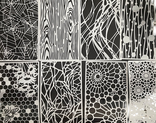 STENCIL SET CROCHET TEXTURES 8 PCS