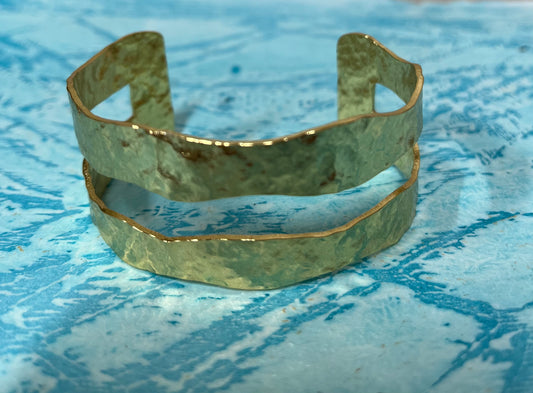 BRACELET OPEN CUFF GOLD PLATE 18 KT