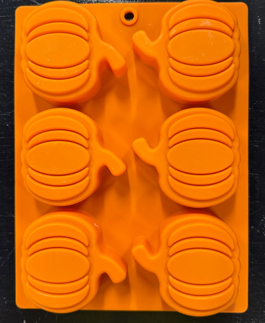 MOLDE SILICONE 6 CALABAZAS ORANGE PARA JABON O VELA 1 PC