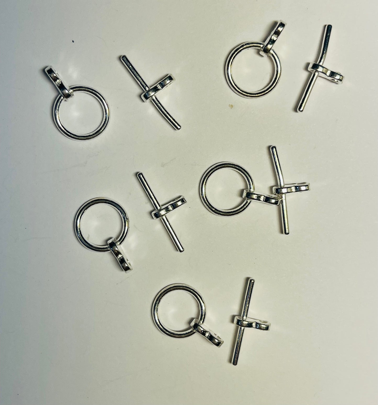 TOGGLE  Round silver plate 5 SETS