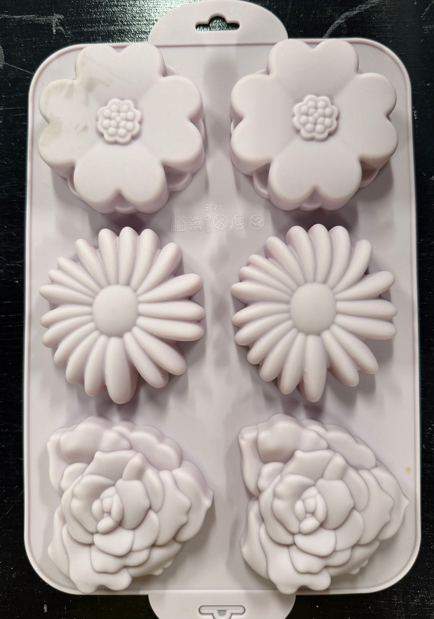 MOLDE SILICONE 6 FLORES 3 PULGADAS