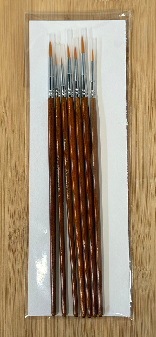 BRUSH SET NYLON DETAIL AND GLAZING 7 PC SET