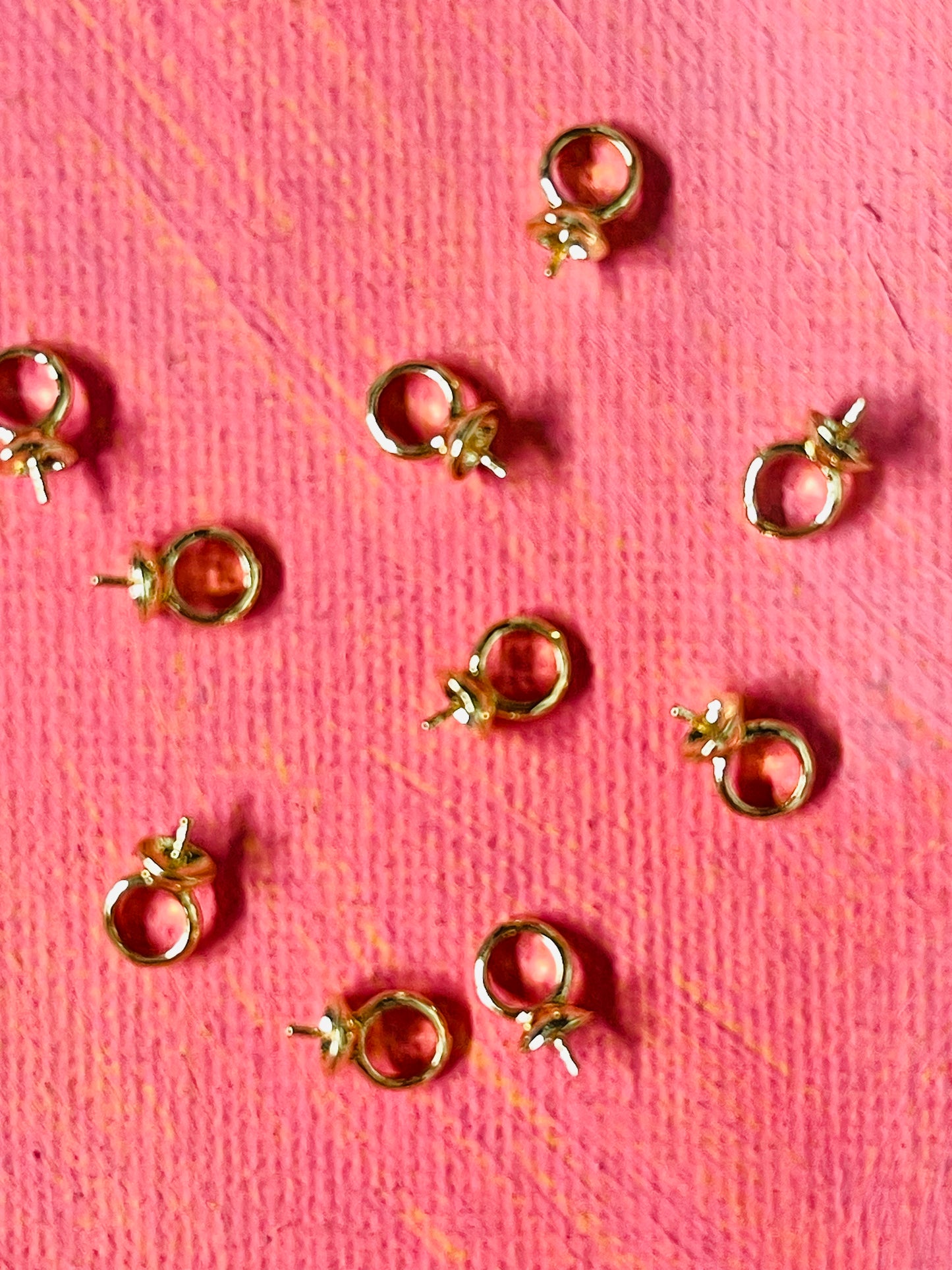 BAIL EYEPIN PEG GOLD PALTE 18KT FOR HALF DRILLED BEADS 10 PC