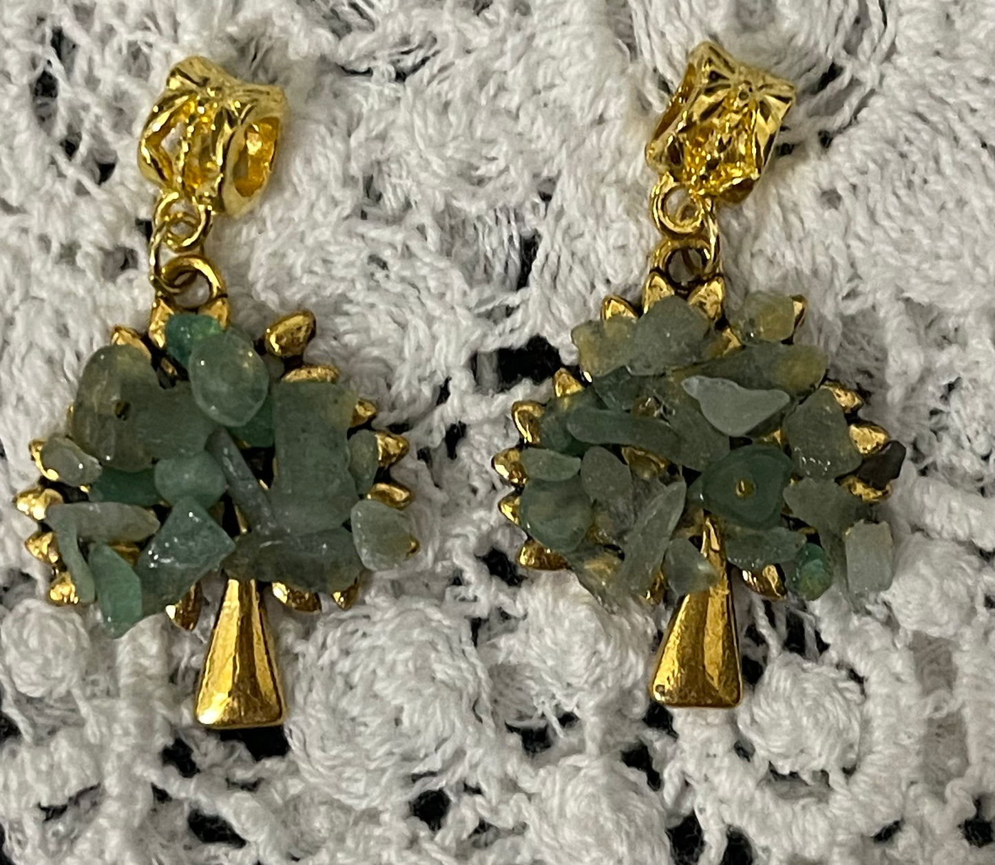 PENDANT TREE OF LIFE WITH GEM CHIPS 40MM ANTIQUE GOLD PLATE 1 PC