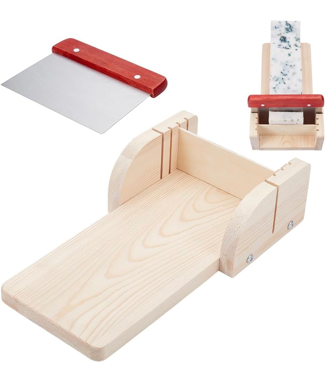 WOOD LOAF SOAP CUTTER ADJUSTABLE WITH STAINLESS STEEL CUTTER 1 PC