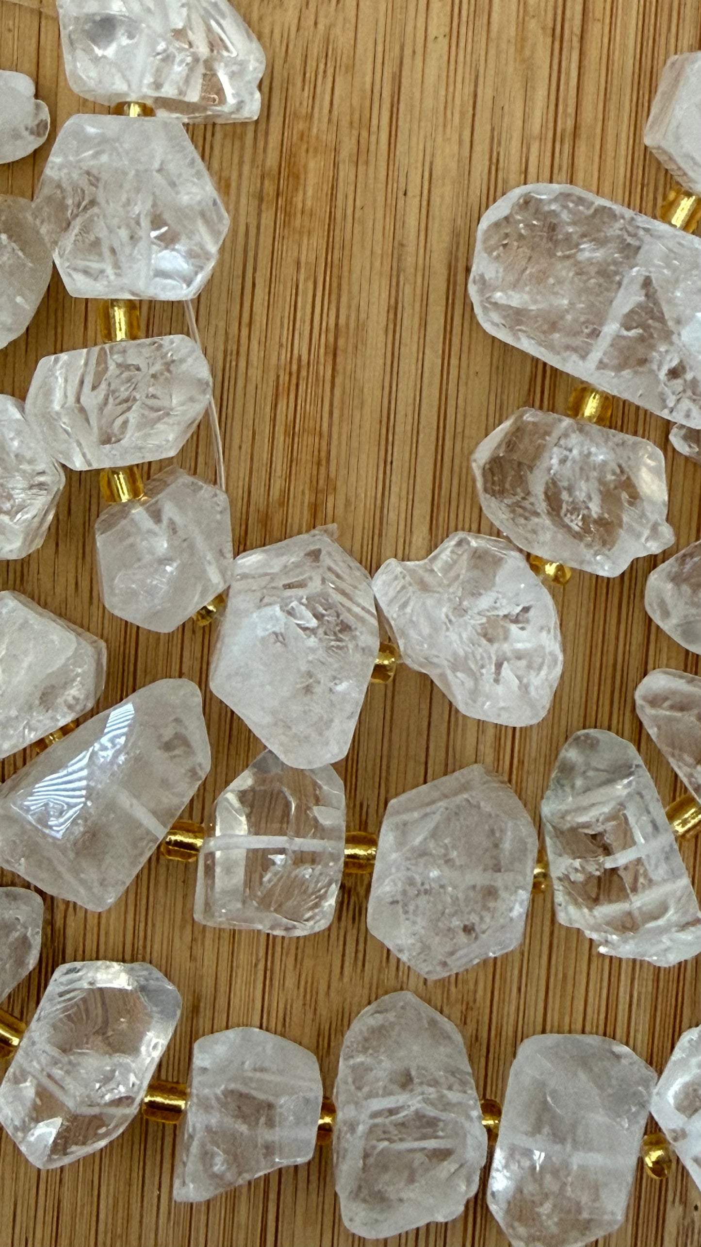 NATURAL QUARTZ CRYSTAL NUGGETS 15-27MM 12 PCS PER 1 STRAND