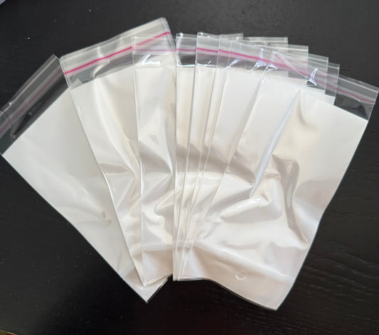 CELLO BAG PEARL WHITE 17X8CM 50 PC