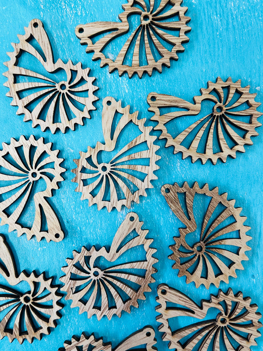 WOOD PENDANT SNAIL SHELL 52MM 10 PC