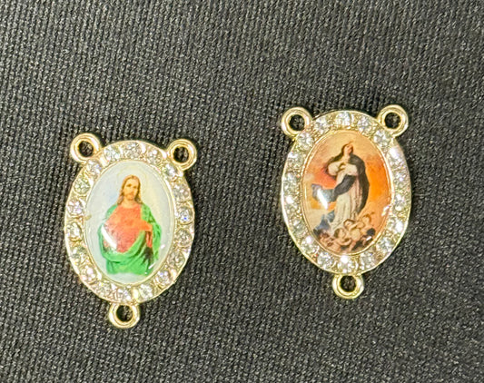 ROSARY CENTER SAINTS RESIN 2 PC