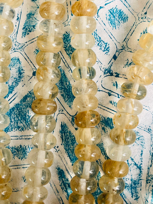 GLASS RONDELLE 8X5MM WATERMELON STONE 1 STRAND