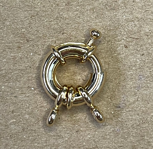 CLASP SPRING RING GOLD PLATE 18KT 13X5MM 1 PC