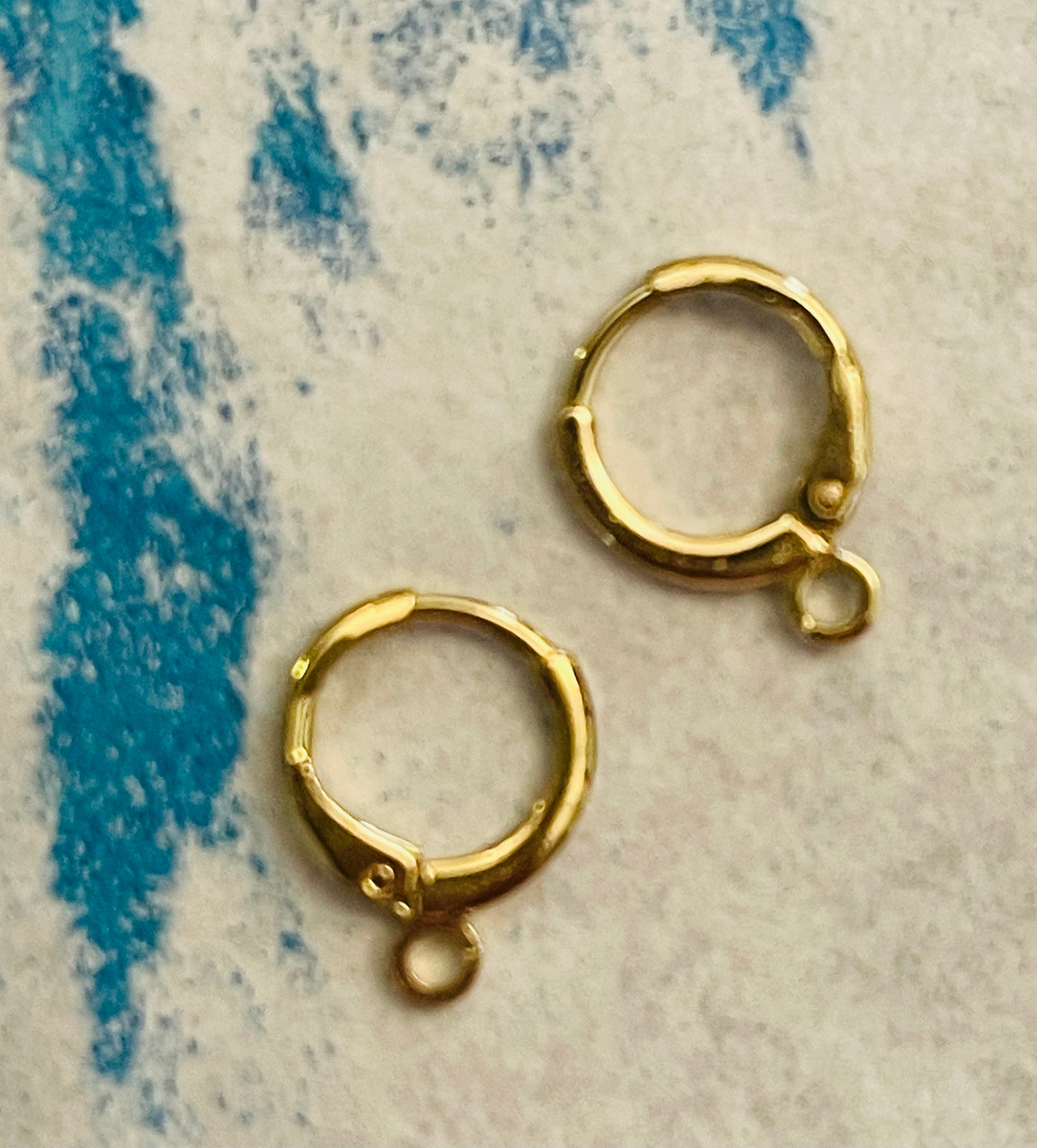 EARRINGS HUGGIE HOOP GOLD PLATE 18KT 14.7X11 1 PAIR