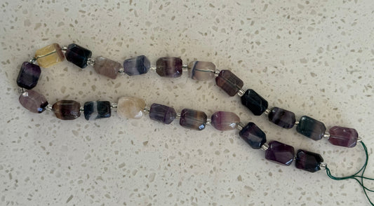 FLUORITE NUGGET 14X11MM FACETED