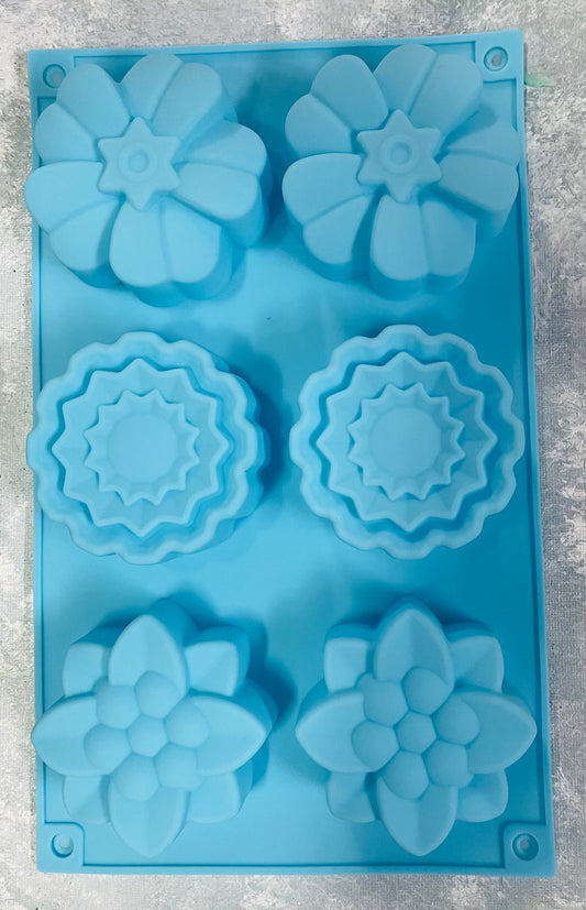 SOAP MOLD FLOWERS 6 PC 4 OZ 6 CAVITIES 1 PC