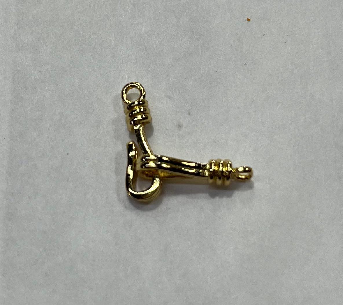 Hook clasp platinum 13x4 mm wired