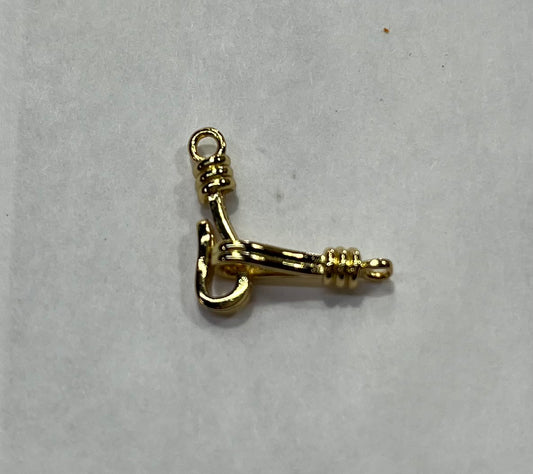 Hook clasp platinum 13x4 mm wired