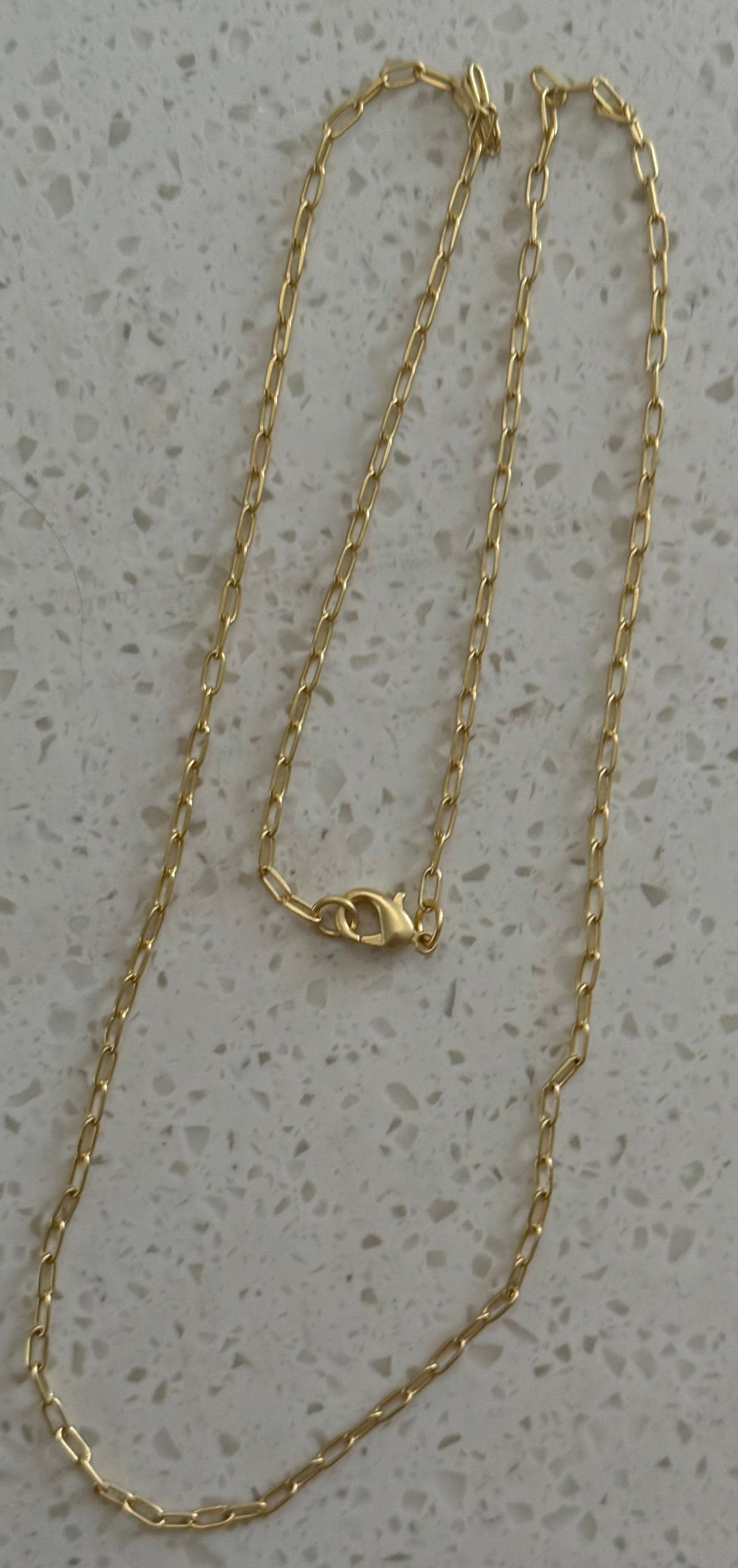 CHAIN PAPERCLIP MATTE GOLD 24 INCHES