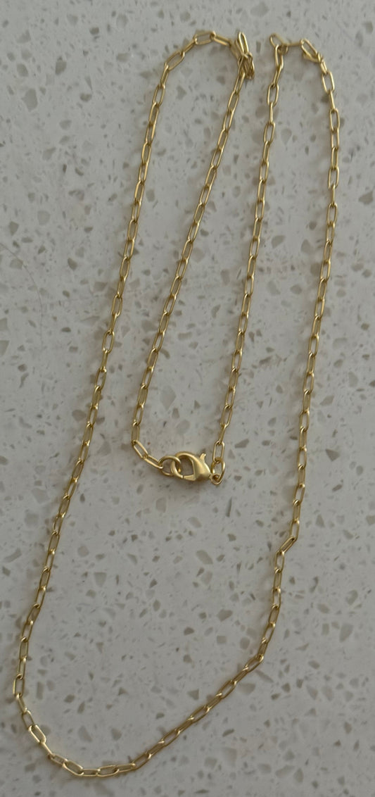 CHAIN PAPERCLIP MATTE GOLD 24 INCHES