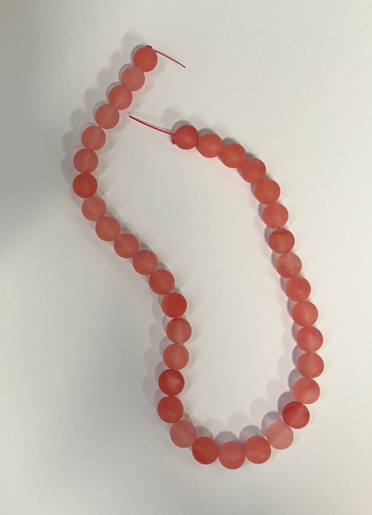 CHERRY QUARTZ GLASS 10MM ROUND 1 STRAND