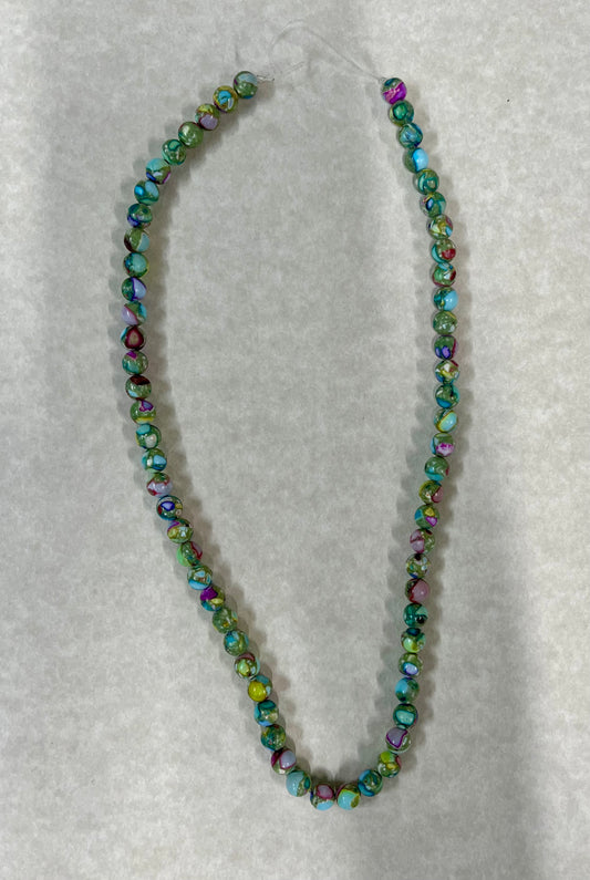 HOWLITE 6MM ROUND DARK SEA GREEN