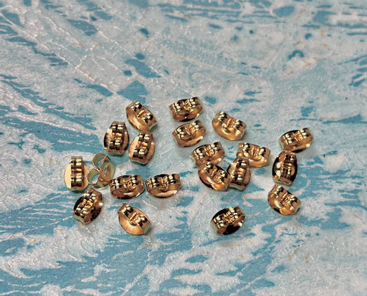 EAR NUT SST GOLD 6X3MM 20 PCS