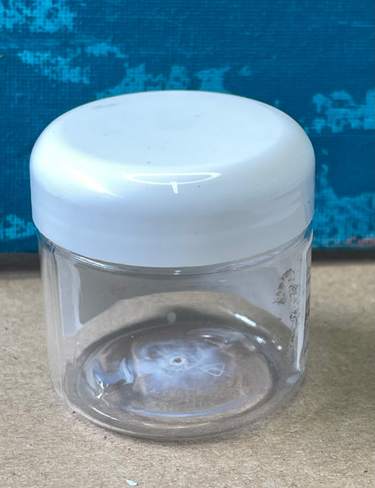 JAR 2 OZ CLEAR TALL WHITE LID 1 OR 10 PCS
