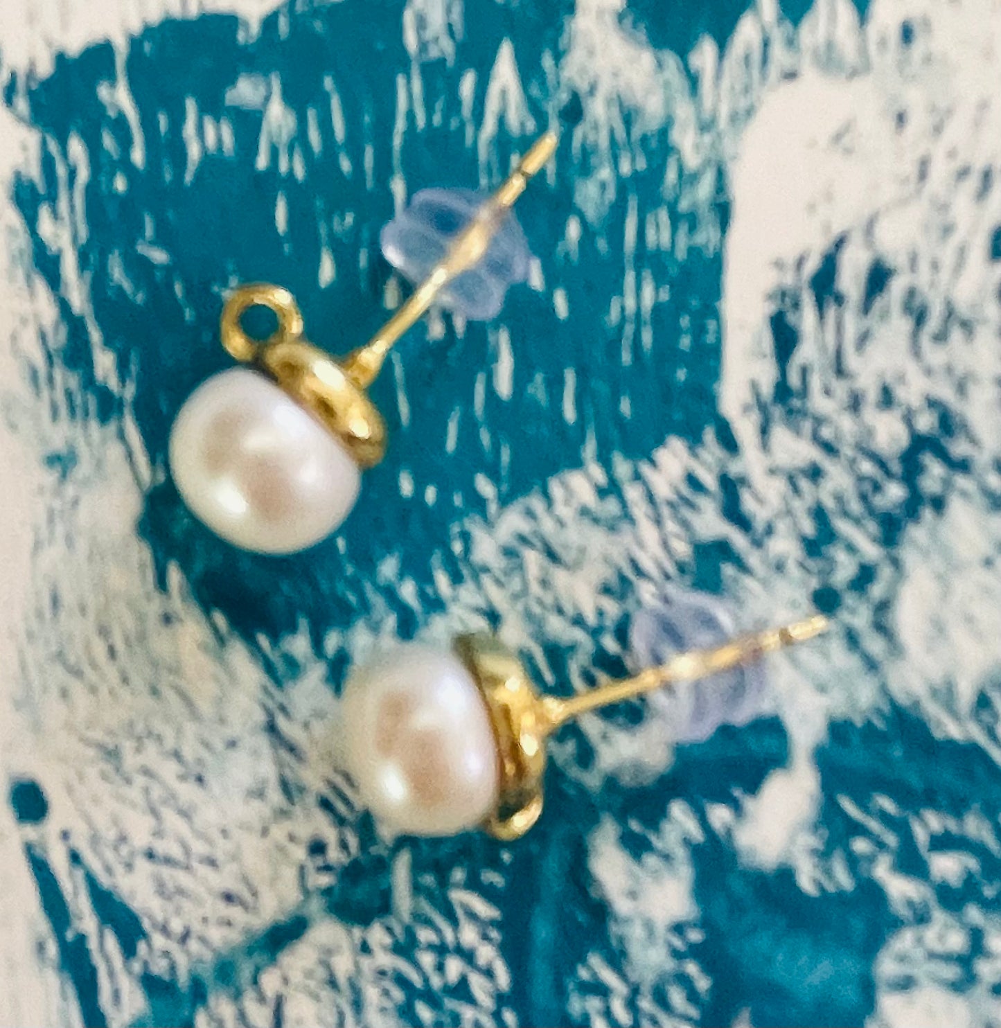 EARRINGS PEARL STUD WITH LOOP GP 18 KT 1 PAIR