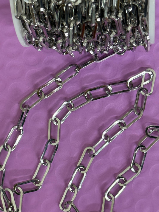 CHAIN PAPERCLIP 13.5 X 1.5 MM STAINLESS STEEL PER FOOT