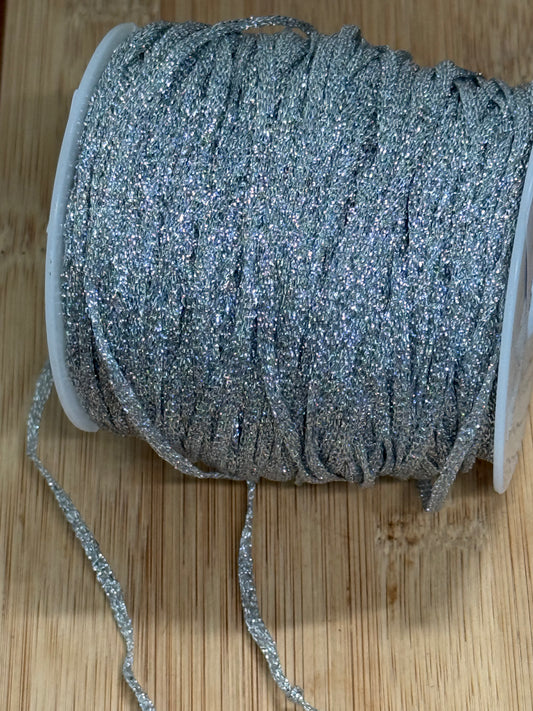 SILVER LUREX METALLIC CROCHET THREAD PER YARD