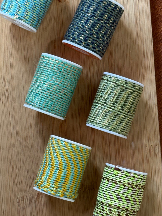 POLYCOTTON METALLIC CORD 6 COLORS 1 ROLL