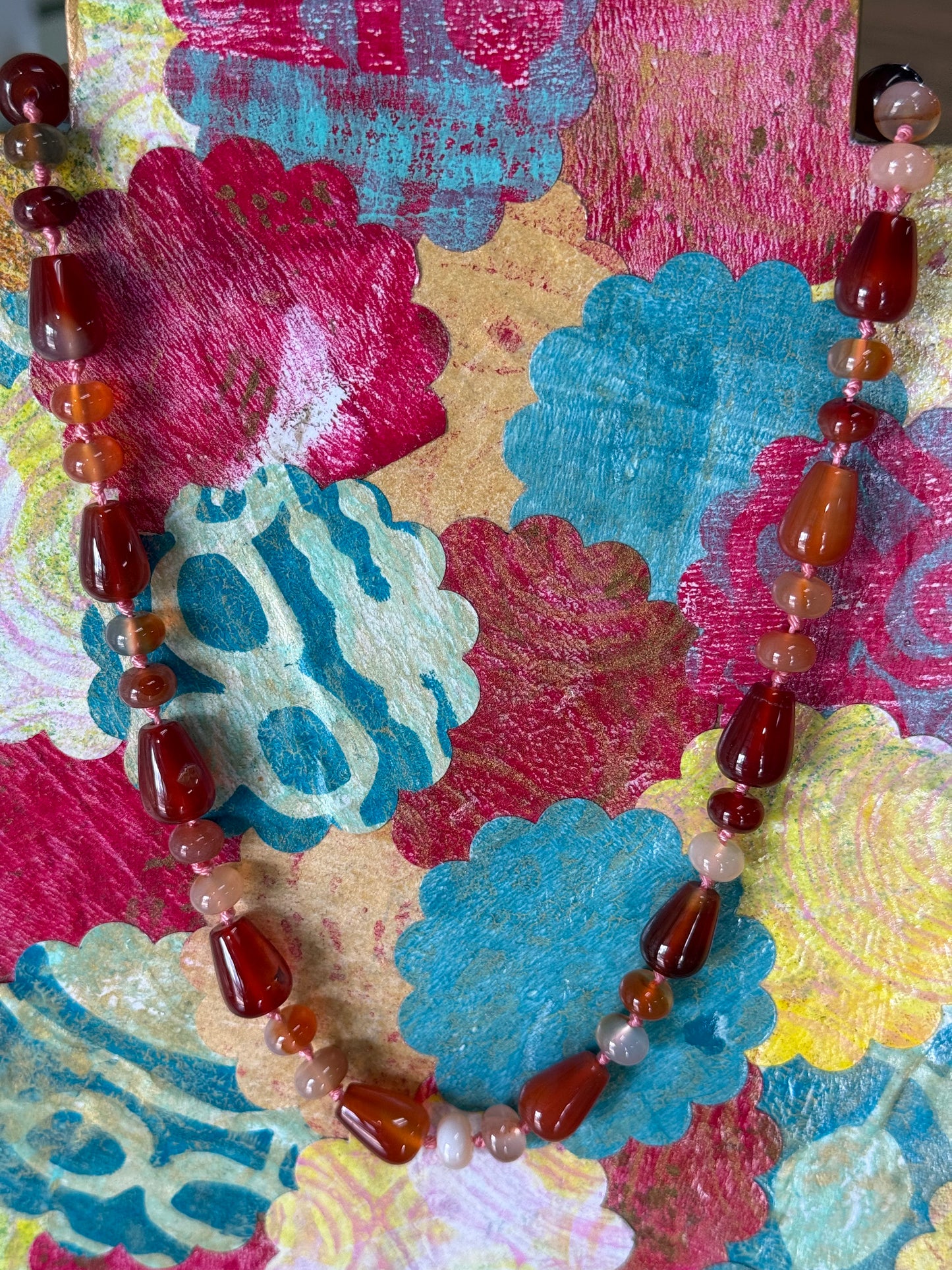 NECKLACE CARNELIAN TEARDROP