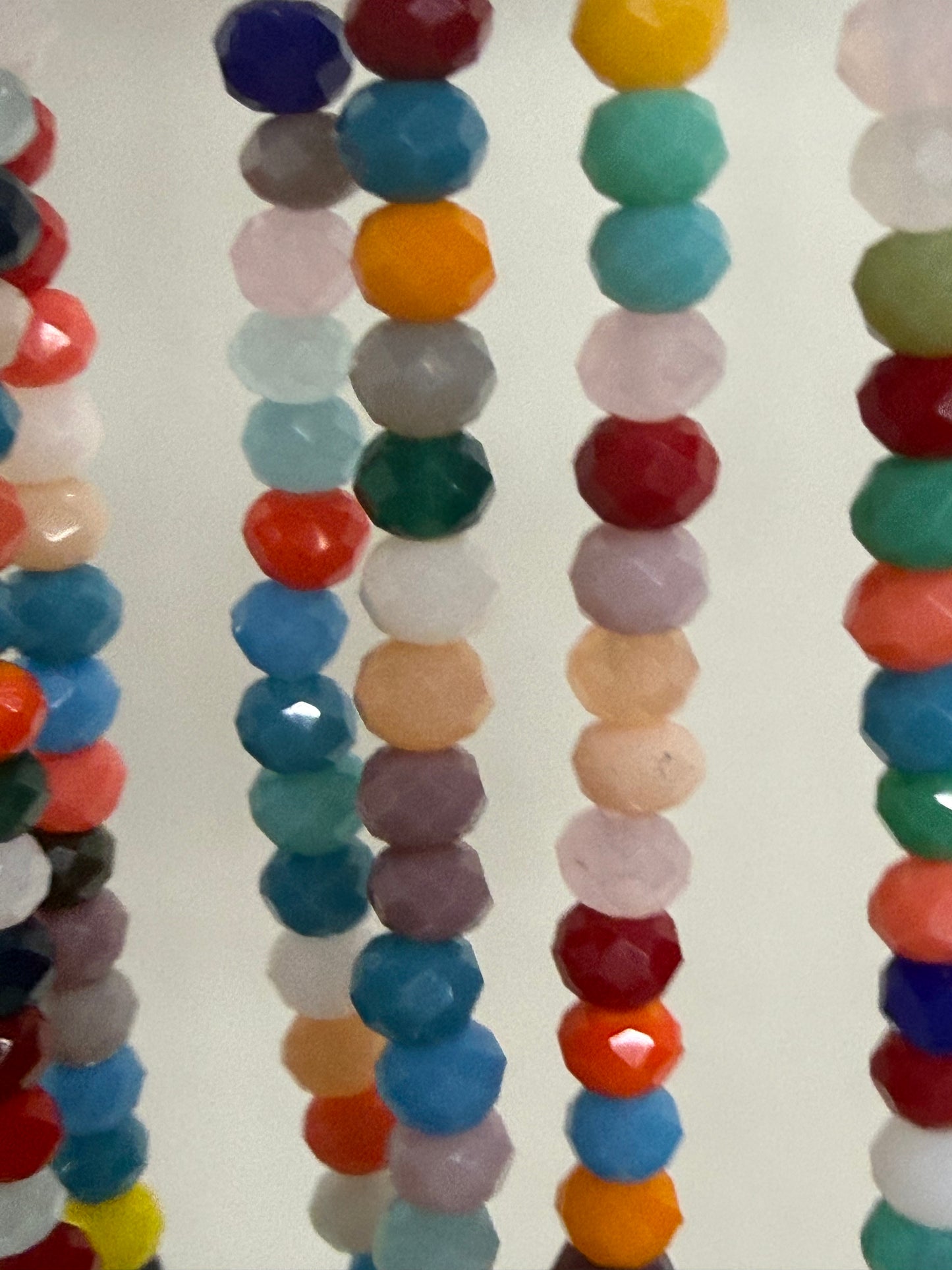 GLASS RONDELLE 4X3MM COLOR MIX OPAQUE 1 STRAND
