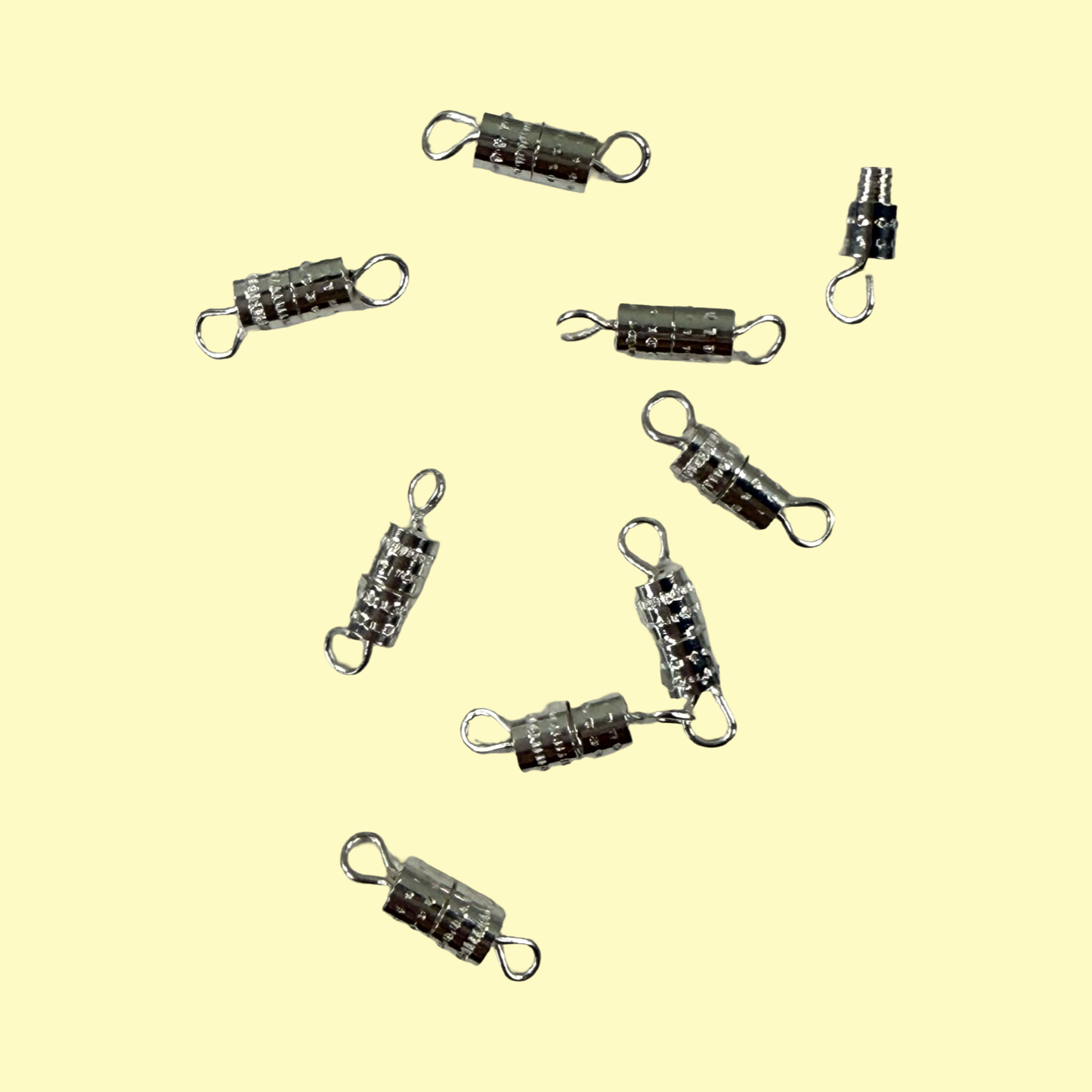 CLASP SCREW ENDS SILVER PLATE 10 PC