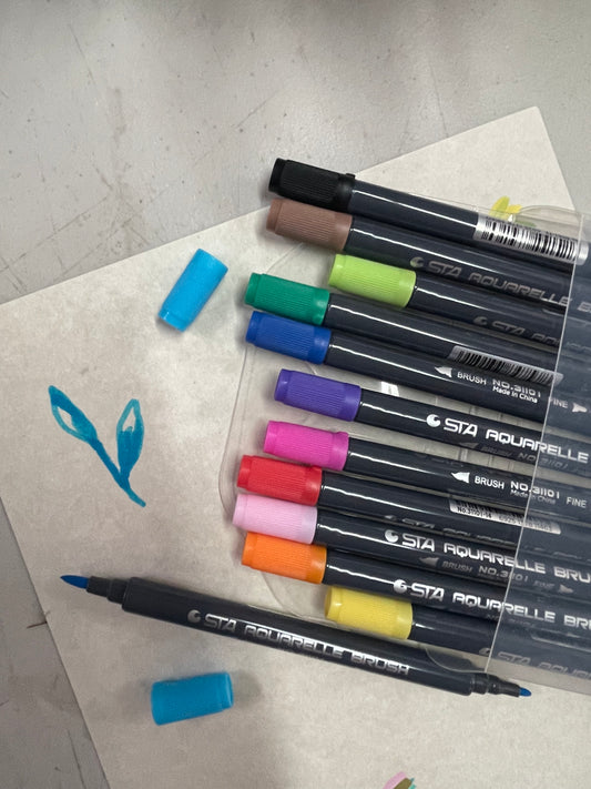 MARKER SET WATERCOLOR DOUBLE TIP 12 PC