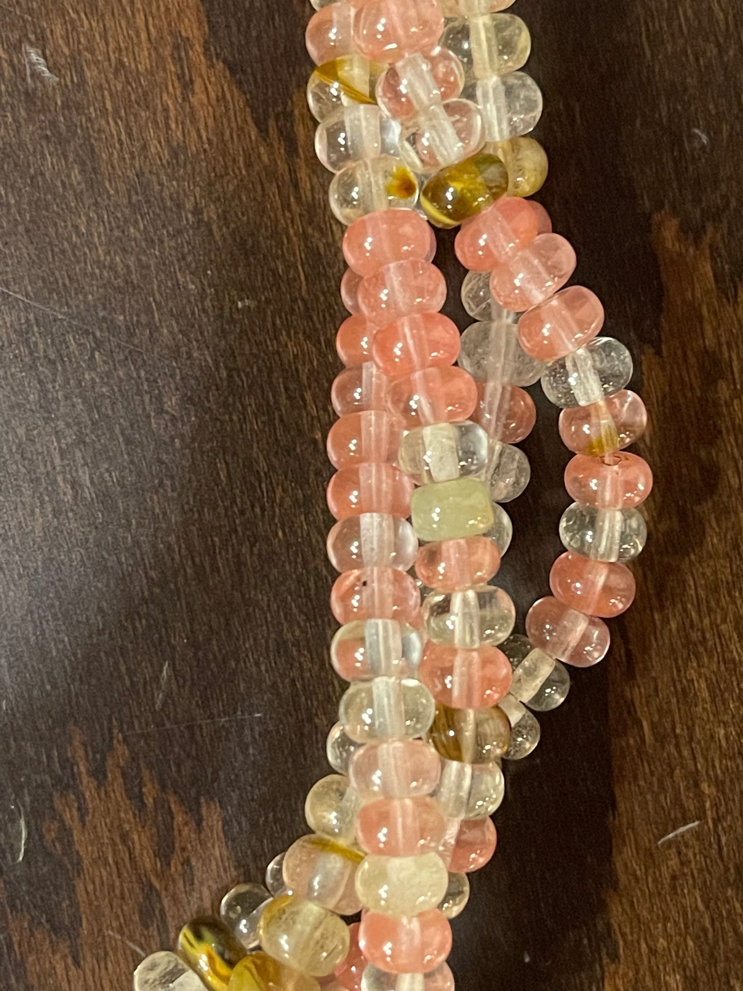GLASS TIGERSKIN RONDELLE 6X4 MM 1 STRAND