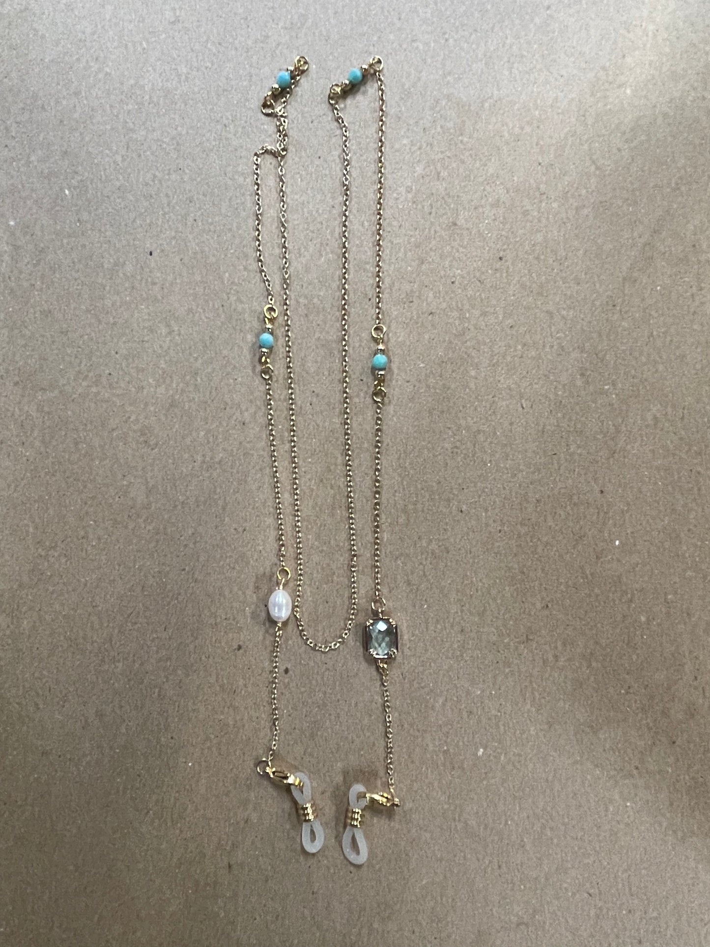 EYEGLASS CHAIN WITH PEARLS STAINLESS STEEL CHAIN