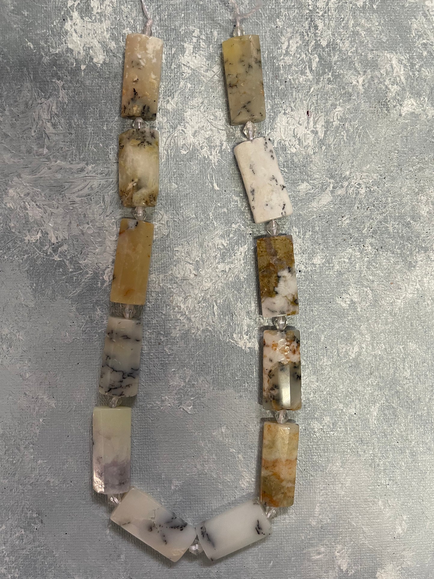 AFRICAN OPAL RECTANGLE FACETED 29X13MM 1 STRAND