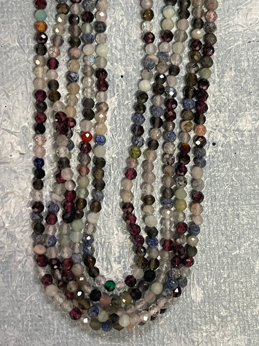 GEMSTONES MIX 2.5MM ROUND 1 STRAND