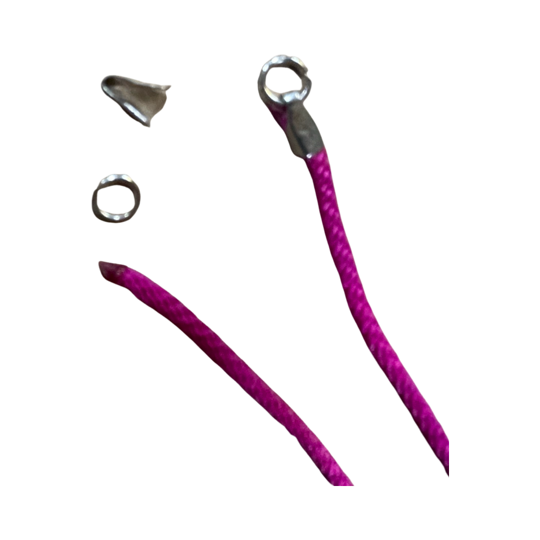 CRIMP END FOLDING STAINLESS STEEL 7.5X3MM 10 PC