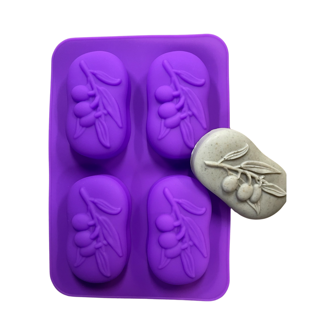 MOLD SOAP OLIVE BRANCH OVAL 4 CAVITIES
