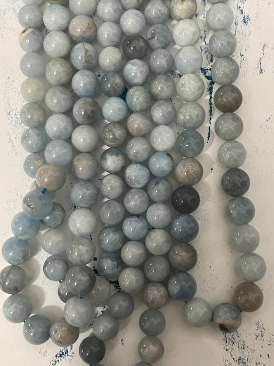 AQUAMARINE 8MM ROUND 1 STRAND