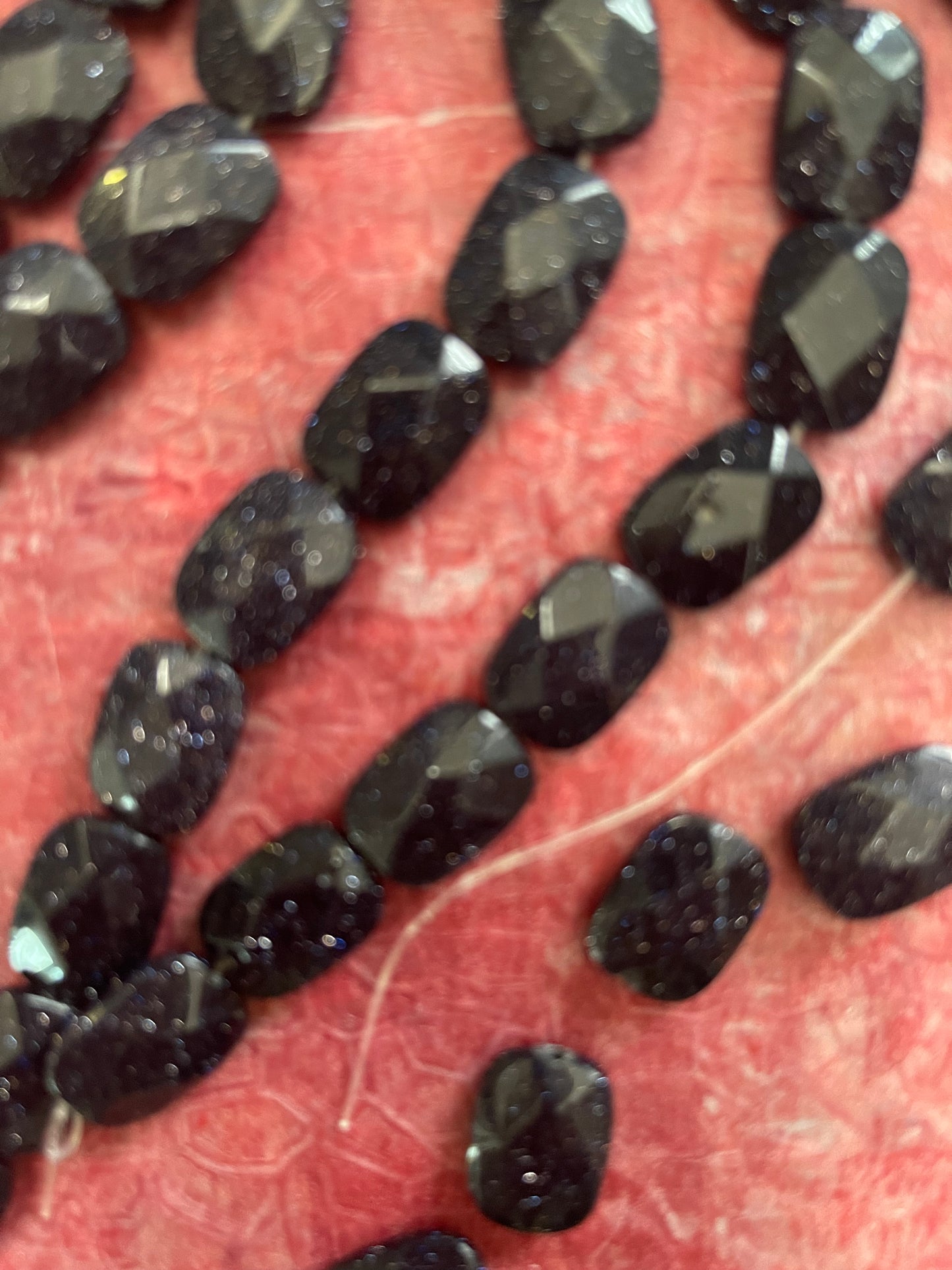 BLUE GOLDSTONE RECTANGLE FACETED 16X12MM 1 STRAND ABOUT 13 PCS