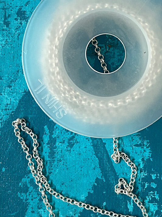 ROLO CHAIN 3X0.9 MM MATTE SILVER PER FOOT