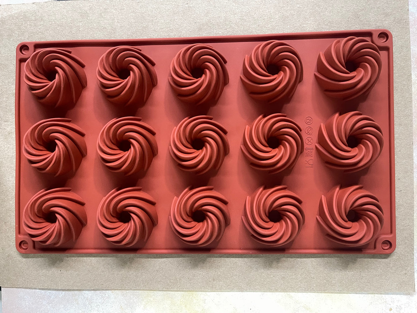 MOLD SILICONE SPIRALS 15 CAVITIES 1 PC