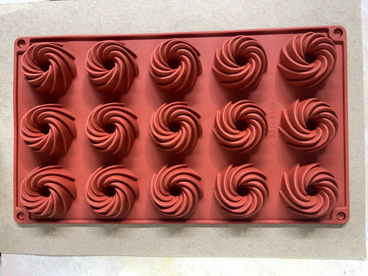 MOLD SILICONE SPIRALS 15 CAVITIES 1 PC