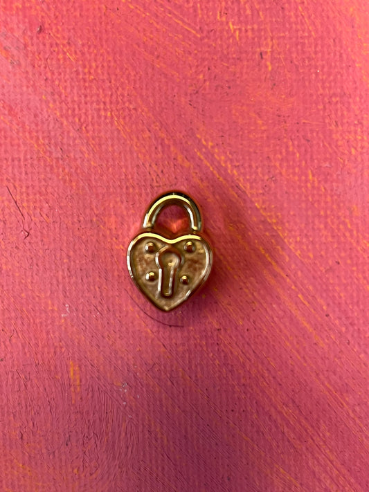 Connector heart lock SST gold plate 14 kt 1 pc