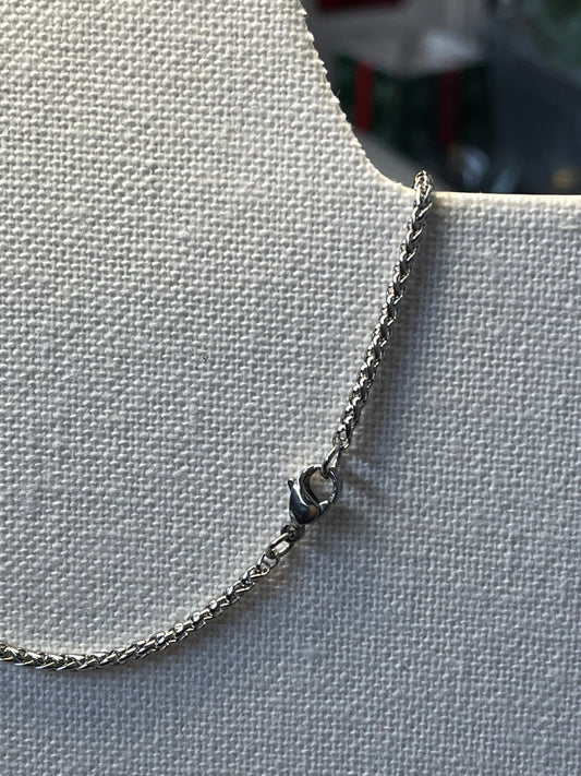 WHEAT DESIGN CHAIN NECKLACE STAINLESS STEEL 19.7 INCHES 1 PC