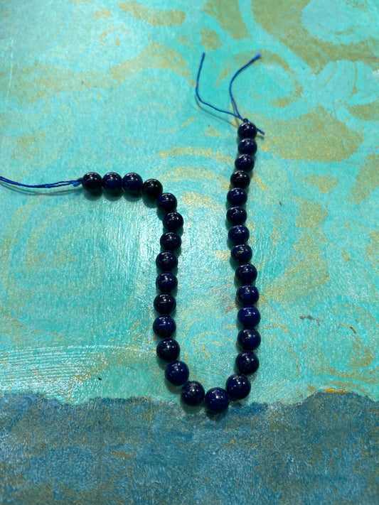 LAPIS LAZULI 6MM ROUND ABOUT 30 PC PER 1 STRAND