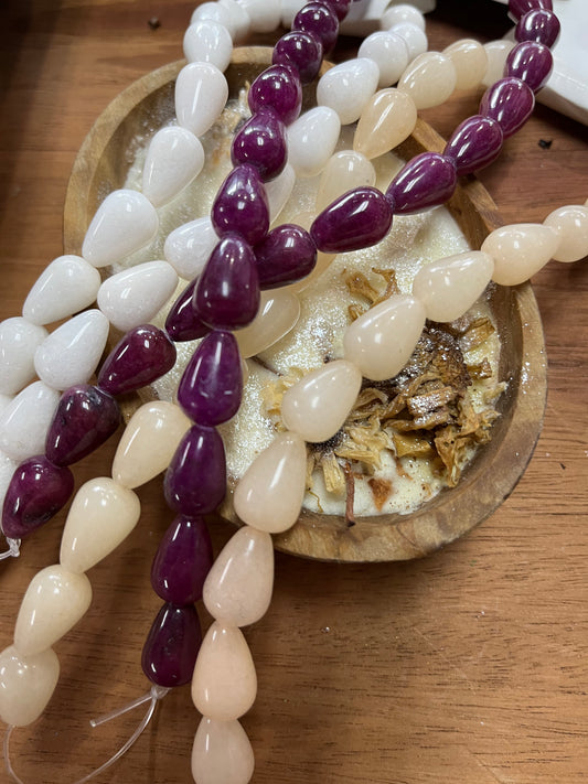 JADE DROP 15X10MM MIX