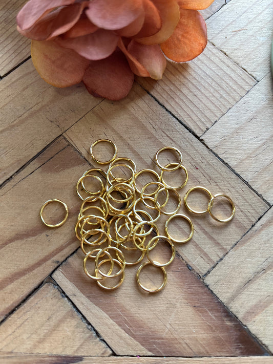JUMPRING 10 MM STAINLESS STEEL GOLD 24 KT 18 GAUGE 50PC